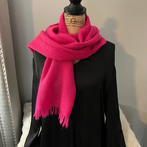 J Crew Hot Pink Scarf💕 - Picture 2 of 6